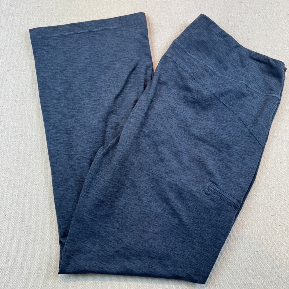 Duluth Trading Co XL Pants Women Navy Blue Heathered Straight Leg Yoga
